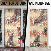 Hawaii Beige Version Door Cover Aloha Tribal Pattern LT9 - Polynesian Pride