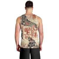 Hawaii Men Tank Top Aloha Tribal Pattern Beige Version LT9 - Polynesian Pride