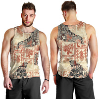 Hawaii Men Tank Top Aloha Tribal Pattern Beige Version LT9 - Polynesian Pride