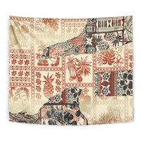 Hawaii Tapestry Aloha Tribal Pattern Beige Version LT9 - Polynesian Pride