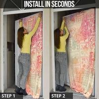 Hawaii Sweat Pink Ombre Door Cover Aloha Tribal Pattern LT9 - Polynesian Pride