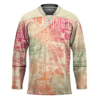 Hawaii Sweat Pink Ombre Hockey Jersey Aloha Tribal Pattern LT9 Unisex Pink - Polynesian Pride