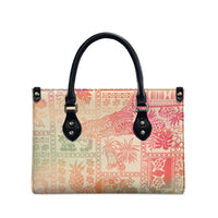 Hawaii Sweat Pink Ombre Leather Bag Aloha Tribal Pattern LT9 - Polynesian Pride