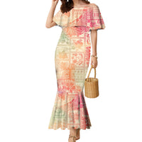 Hawaii Mermaid Dress Aloha Tribal Pattern Sweat Pink Ombre LT9 Women Pink - Polynesian Pride