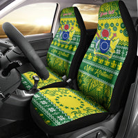 Personalised Cook Islands Christmas Car Seat Cover Santa Beach Meri Kiritimiti LT9 - Polynesian Pride