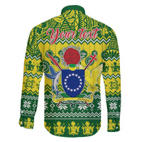 Personalised Cook Islands Christmas Family Matching Long Sleeve Bodycon Dress and Hawaiian Shirt Santa Beach Meri Kiritimiti LT9 - Polynesian Pride