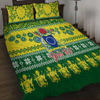 Personalised Cook Islands Christmas Quilt Bed Set Santa Beach Meri Kiritimiti LT9 - Polynesian Pride
