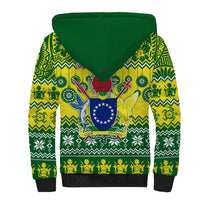 Personalised Cook Islands Christmas Sherpa Hoodie Santa Beach Meri Kiritimiti LT9 - Polynesian Pride