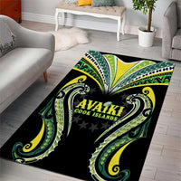 Rugby Cook Islands Avaiki Area Rug Black Kuki Airani Tribal Maori Inspired LT9 - Polynesian Pride