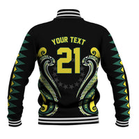 Custom Rugby Cook Islands Avaiki Baseball Jacket Black Kuki Airani Tribal Maori Inspired LT9 - Polynesian Pride
