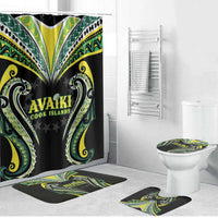 Rugby Cook Islands Avaiki Bathroom Set Black Kuki Airani Tribal Maori Inspired LT9 Bathroom Set (4 pcs) Black - Polynesian Pride