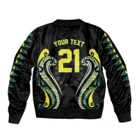 Custom Rugby Cook Islands Avaiki Bomber Jacket Black Kuki Airani Tribal Maori Inspired LT9 - Polynesian Pride