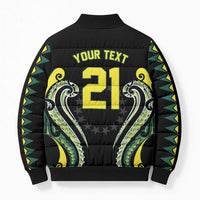 Custom Rugby Cook Islands Avaiki Bomber Puffer Jacket Black Kuki Airani Tribal Maori Inspired LT9 - Polynesian Pride