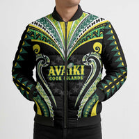 Custom Rugby Cook Islands Avaiki Bomber Puffer Jacket Black Kuki Airani Tribal Maori Inspired LT9 - Polynesian Pride
