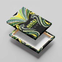 Rugby Cook Islands Avaiki Canvas Wall Art Black Kuki Airani Tribal Maori Inspired LT9 - Polynesian Pride