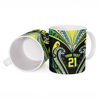 Custom Rugby Cook Islands Avaiki Ceramic Mug Black Kuki Airani Tribal Maori Inspired LT9 - Polynesian Pride