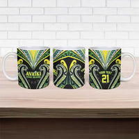 Custom Rugby Cook Islands Avaiki Ceramic Mug Black Kuki Airani Tribal Maori Inspired LT9 - Polynesian Pride
