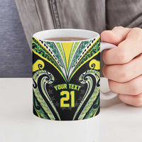 Custom Rugby Cook Islands Avaiki Ceramic Mug Black Kuki Airani Tribal Maori Inspired LT9 - Polynesian Pride