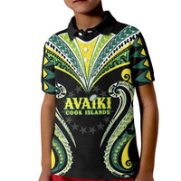Custom Rugby Cook Islands Avaiki Kid Polo Shirt Black Kuki Airani Tribal Maori Inspired LT9 Kid Black - Polynesian Pride
