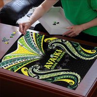 Rugby Cook Islands Avaiki Puzzle Black Kuki Airani Tribal Maori Inspired LT9 - Polynesian Pride