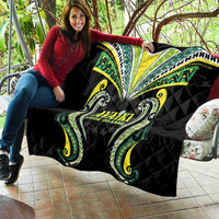 Rugby Cook Islands Avaiki Quilt Black Kuki Airani Tribal Maori Inspired LT9 - Polynesian Pride