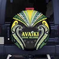 Rugby Cook Islands Avaiki Spare Tire Cover Black Kuki Airani Tribal Maori Inspired LT9 No hole Black - Polynesian Pride