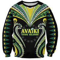 Custom Rugby Cook Islands Avaiki Sweatshirt Black Kuki Airani Tribal Maori Inspired LT9 Unisex Black - Polynesian Pride
