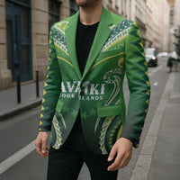Custom Rugby Cook Islands Avaiki Blazer Green Kuki Airani Tribal Maori Inspired LT9 - Polynesian Pride