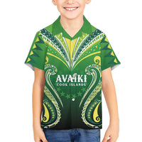 Custom Rugby Cook Islands Avaiki Family Matching Summer Maxi Dress and Hawaiian Shirt Green Kuki Airani Tribal Maori Inspired - Polynesian Pride