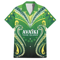 Custom Rugby Cook Islands Avaiki Hawaiian Shirt Green Kuki Airani Tribal Maori Inspired LT9 Green - Polynesian Pride