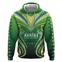 Custom Rugby Cook Islands Avaiki Hoodie Green Kuki Airani Tribal Maori Inspired LT9 Pullover Hoodie Green - Polynesian Pride