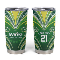 Custom Rugby Cook Islands Avaiki Tumbler Cup Green Kuki Airani Tribal Maori Inspired LT9 Green - Polynesian Pride