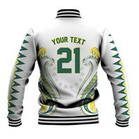 Custom Rugby Cook Islands Avaiki Baseball Jacket White Kuki Airani Tribal Maori Inspired LT9 - Polynesian Pride