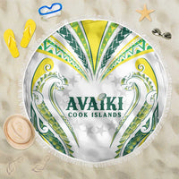 Rugby Cook Islands Avaiki Beach Blanket White Kuki Airani Tribal Maori Inspired LT9 One Size 150cm White - Polynesian Pride