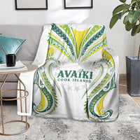 Rugby Cook Islands Avaiki Blanket White Kuki Airani Tribal Maori Inspired LT9 - Polynesian Pride