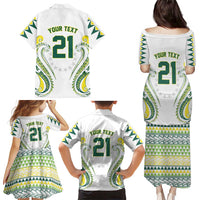 Custom Rugby Cook Islands Avaiki Family Matching Puletasi and Hawaiian Shirt White Kuki Airani Tribal Maori Inspired - Polynesian Pride
