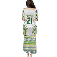 Custom Rugby Cook Islands Avaiki Family Matching Puletasi and Hawaiian Shirt White Kuki Airani Tribal Maori Inspired - Polynesian Pride