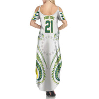 Custom Rugby Cook Islands Avaiki Family Matching Summer Maxi Dress and Hawaiian Shirt White Kuki Airani Tribal Maori Inspired - Polynesian Pride