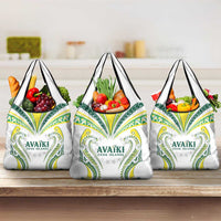 Rugby Cook Islands Avaiki Grocery Bag White Kuki Airani Tribal Maori Inspired LT9 3-pack One Size White - Polynesian Pride