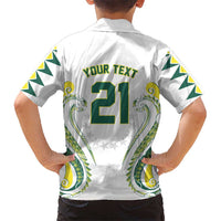 Custom Rugby Cook Islands Avaiki Kid Hawaiian Shirt White Kuki Airani Tribal Maori Inspired - Polynesian Pride