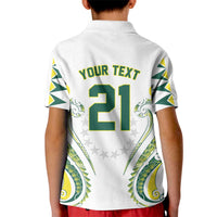 Custom Rugby Cook Islands Avaiki Kid Polo Shirt White Kuki Airani Tribal Maori Inspired LT9 - Polynesian Pride