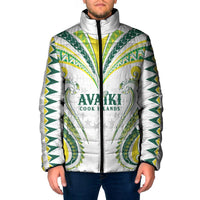 Custom Rugby Cook Islands Avaiki Padded Jacket White Kuki Airani Tribal Maori Inspired LT9 Men White - Polynesian Pride