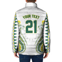 Custom Rugby Cook Islands Avaiki Padded Jacket White Kuki Airani Tribal Maori Inspired LT9 - Polynesian Pride
