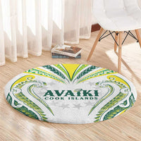 Rugby Cook Islands Avaiki Round Carpet White Kuki Airani Tribal Maori Inspired LT9 - Polynesian Pride