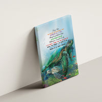 Polynesia Mother's Day Canvas Wall Art Magnificent Sea Turtle Of Love and Gratitude