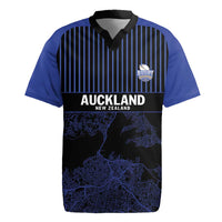Custom Oceania Football NZ Auckland Rugby Jersey Minimal City Map Style LT9 Blue - Polynesian Pride
