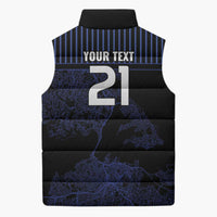 Custom Oceania Football NZ Auckland Sleeveless Puffer Jacket Minimal City Map Style