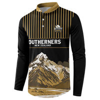 Custom Oceania Football NZ South Island Button Sweatshirt Minimal Mount Cook Silhouette LT9 - Polynesian Pride