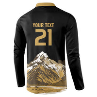 Custom Oceania Football NZ South Island Button Sweatshirt Minimal Mount Cook Silhouette LT9 - Polynesian Pride