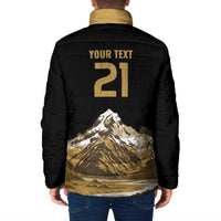 Custom Oceania Football NZ South Island Padded Jacket Minimal Mount Cook Silhouette